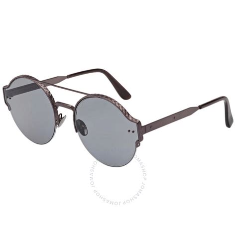 Bottega Veneta Smoke Pilot Men's Sunglasses .